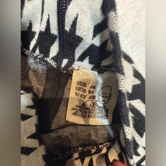 Unbranded Gray Black Large Houndstooth Mock Neck Knit Stretch Dress Medium M - Picture 4 of 7